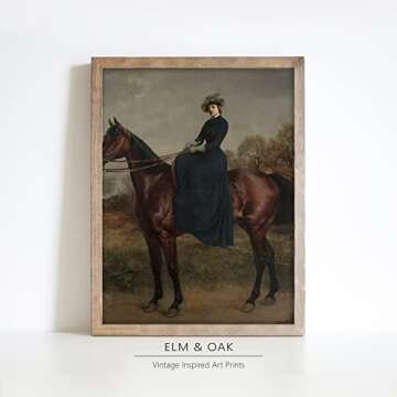 Equestrian Wall Decor - Horse Art Print for Home Decor - Antique Horse Riding Wall Artwork Decoration Farmhouse Country Wall Art for Home Decor - 11x14 inches, Ready to Frame (Equestrian Pose)