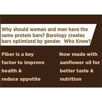 Barology High Protein Energy Bar for Women (Pack of 12) Delicious Chocolate Peanut Butter Crunch, 18g High Protein, Low Sugar, 10g Net Carbs, 12g Fiber, Gluten Free, Prebiotics, 1.98 oz Bar