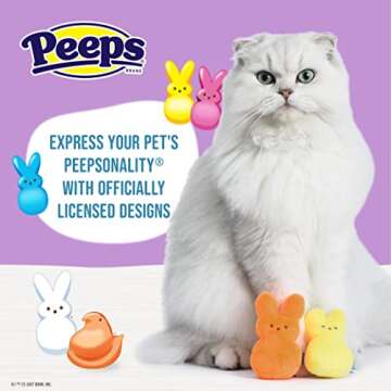 Peeps for Pets Peeps Bunnies Plush Catnip Cat Toys in Orange and Yellow, 4"- 2 Count | Small Cat Toy...