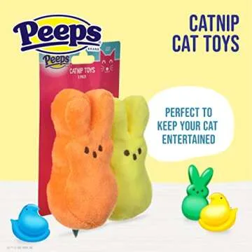 Peeps Bunnies Plush Catnip Cat Toys for Cats - 2 Count