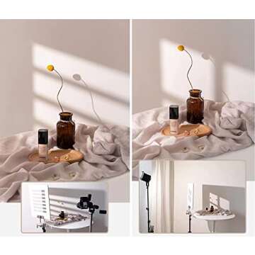 3PCS Simulation Window Light Shadow Photography Background Board,Waterproof Reusable Photo Tabletop Backdrops for Food Cosmetics Jewelry Ornaments Makeup Skin Care Small Product