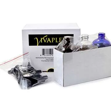 Vivaplex, 3, Large, 16 oz, Empty, Assorted Colors, Glass Spray Bottles with Black Trigger Sprayer
