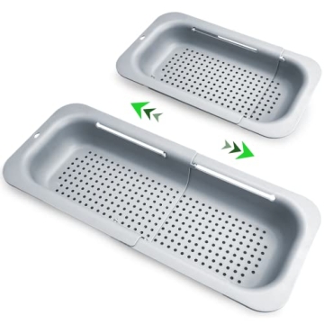 Versatile Komzon Extendable Colander Strainer - Over Sink Design for Effortless Rinsing & Draining