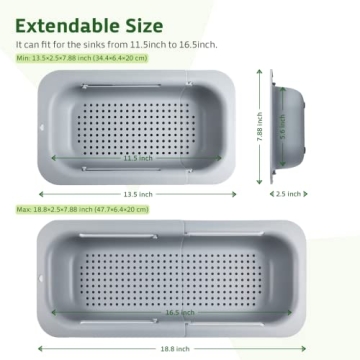 Komzon Extendable Kitchen Colander for Easy Draining