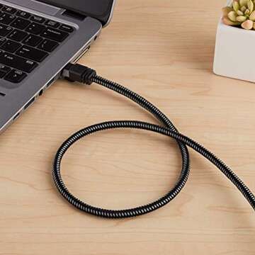 Amazon Basics RJ45 Cat 7 Ethernet Patch Cable, 10Gpbs High-Speed Cable for Printer, 600MHz, Snagless, 25 Foot, Black