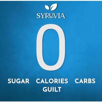 Syruvia Sugar-Free Cupcake Coffee Syrup - 25.4 fl oz Premium Coffee Flavoring Syrup. 0 Calories, Kosher, and Gluten-Free. Ideal for Drinks, Sodas, Shakes, Desserts, and More.