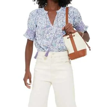 Stylish Womens Summer Floral Blouse Short Sleeve Top