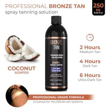 Bronze Tan Spray Tan Solution Professional Tanning Solution for Spray Tan Machine - Coconut Scented ...