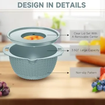 Versatile 4-in-1 Strainer Bowl Set for Effortless Meal Prep