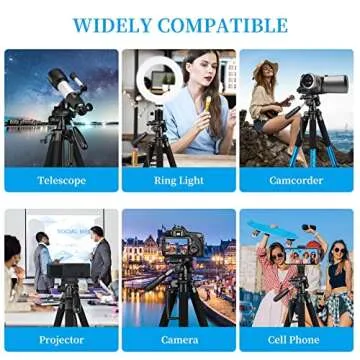JOILCAN Tripod Camera Tripods, 74" Tripod for Camera Cell Phone Video Recording, Heavy Duty Tall Camera Tripod Stand, Professional Travel DSLR Tripods Compatible with Canon iPhone, Max Load 15 LB