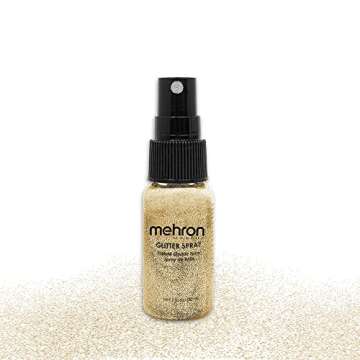 Mehron Makeup GlitterSpray | Hair and Body Glitter Spray | Body Shimmer Spray 1 fl oz (30 ml) (Gold)...