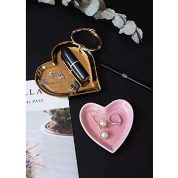 Heart-Shaped Meeshine Jewelry Tray for Women and Girls