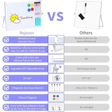 Dry Erase Whiteboard with Stand - Double-Sided Calendar & Planner