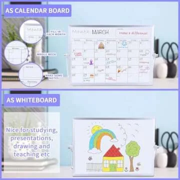 Double-Sided 14" x 10" Dry Erase Whiteboard with Stand