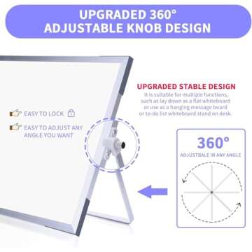 Double-Sided 14" x 10" Dry Erase Whiteboard with Stand