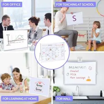 Double-Sided 14" x 10" Dry Erase Whiteboard with Stand