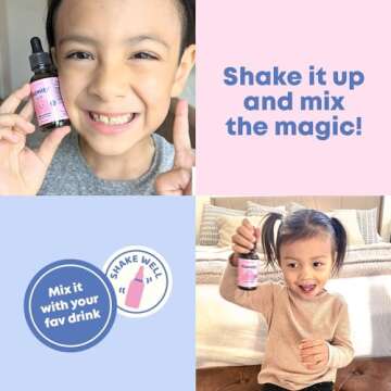 JoySpring Magnesium Citrate & Glycinate Liquid for Kids - Sugar Gluten Free Magnesium for Kids & Teens | L-Theanine & Chamomile Liquid Blend Supplement (1 fl oz) 30 Servings