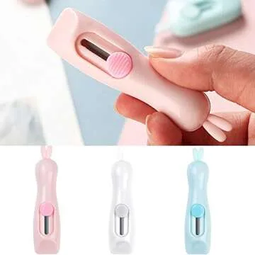 QAQE Mini Cloud Portable Box Cutter,Retractable Utility Knife, DIY Small Retractable Paper Knife, School Stationery Cute Paper Cutter for Packages, Letters and Cardboard Boxes Opening, Pink, One-size