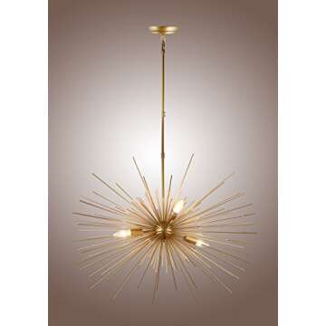 31 Inch Astra Sputnik Satellite Starburst Chandelier Urchin 4 Light (Gold)