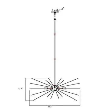 31 Inch Astra Sputnik Satellite Starburst Chandelier Urchin 4 Light (Gold)