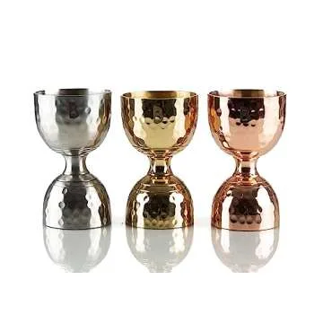 100% Copper Hammered Bell Double Jigger for Bartending|2 oz 1 oz Jiggers Shot Pourer Measuring Tool|Bar Tools|Cocktail Alcohol Measuring Cup|Liquid Measuring Tool