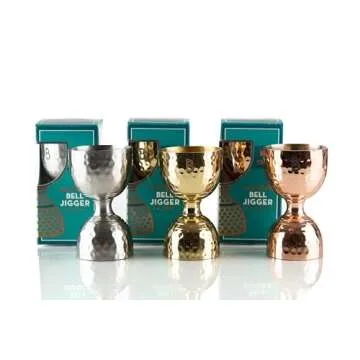 100% Copper Hammered Bell Double Jigger for Bartending|2 oz 1 oz Jiggers Shot Pourer Measuring Tool|Bar Tools|Cocktail Alcohol Measuring Cup|Liquid Measuring Tool