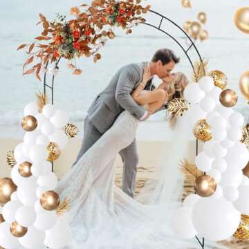 Adorox 7.8ft Garden Arch Trellis for Climbing Plants, Metal Arch Frame, Pumpkin Archway Outdoor Garden Arbors and Arches for Halloween Christmas Birthday Party Baby Shower Decoration(Black)