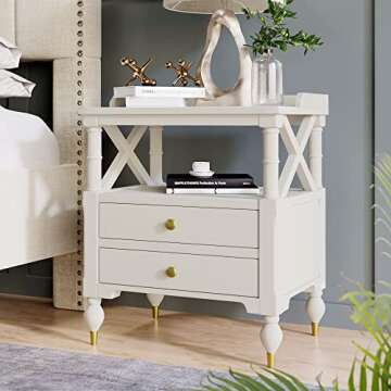 Stylish Harper & Bright Nightstand with 2 Drawers