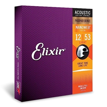 Elixir Acoustic Guitar Strings, Light 12-53 Set