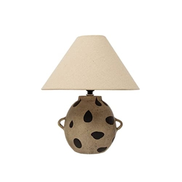 Creative Co-Op Terra-Cotta Dots Table Lamp, 12x12x15