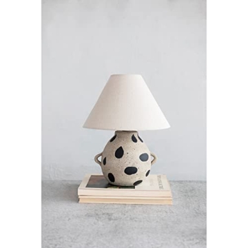 Creative Co-Op Terra-Cotta Dots Table Lamp, 12x12x15