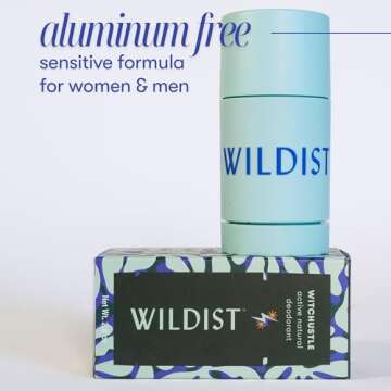 Wildist Aluminum Free Natural Deodorant for Women & Men, Long Lasting Antiperspirant, Cruelty Free, Vegan, Witchustle Rosemary & Lemongrass, 2.8 Oz