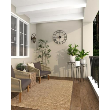 18 Inch Large Wall Clock, Silent Non Ticking Battery Operated Roman Numeral Wall Clock, Industrial Metal Indoor Outdoor Analog Clock for Living Room, Kitchen, Pool, Patio Decor - Black