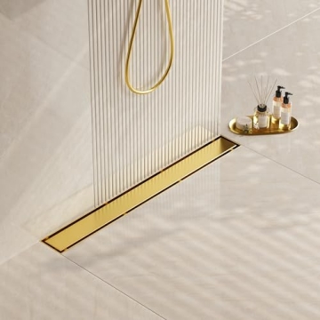 Neodrain 24-Inch Gold Linear Shower Drain - Elegant Design, Easy to Clean