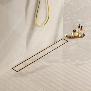 Neodrain Gold Linear Shower Drain, Stylish & Functional