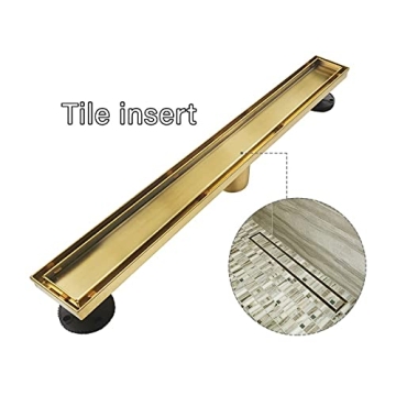 Neodrain Gold Linear Shower Drain, Stylish & Functional