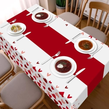 Valentine's Day Tablecloth 54x108 - 2 Pack Disposable