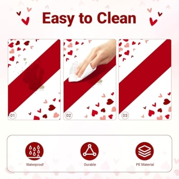 Valentine's Day Tablecloth 54x108 - 2 Pack Disposable