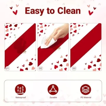 Valentine's Day Tablecloth 54x108 - 2 Pack Disposable