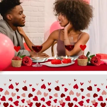 Valentine's Day Tablecloth 54x108 - 2 Pack Disposable