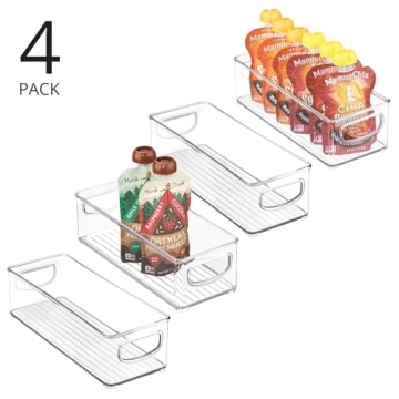 mDesign Stackable Organizing Bins for Home Storage