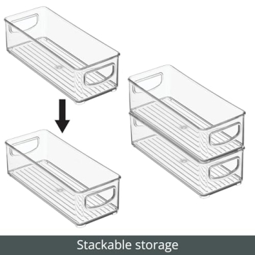 mDesign Stackable Organizing Bins for Home Storage