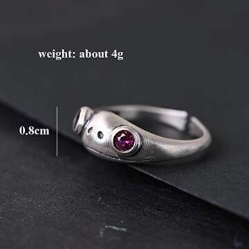 LOVECOM Real 925 Sterling Silver Rings for Women Silver Cute Frog Open Finger Rings Vintage Lovely A...
