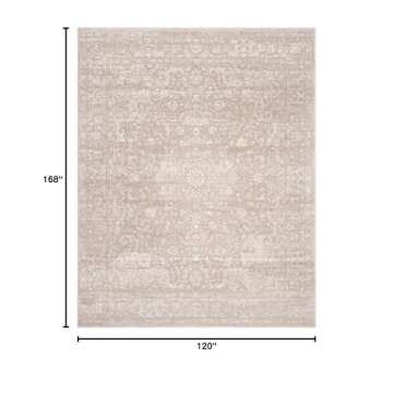SAFAVIEH Carnegie Collection Area Rug - 10' x 14', Light Beige & Cream, Vintage Distressed Design, N...
