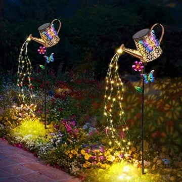 Solar Watering Can with Lights: Outdoor Garden Decor