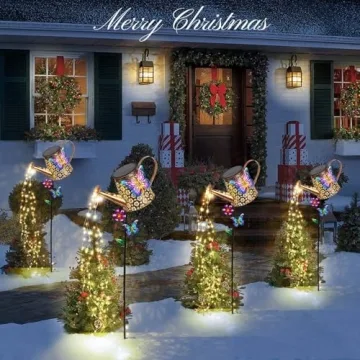 Solar Watering Can with Lights: Outdoor Garden Decor