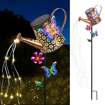 Solar Watering Can with Lights: Outdoor Garden Decor