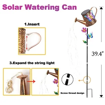 Solar Watering Can with Lights: Outdoor Garden Decor