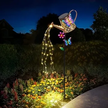Solar Watering Can with Lights: Outdoor Garden Decor