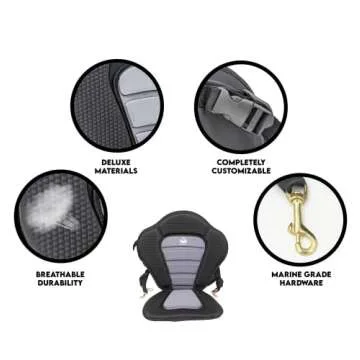 Roc Inflatable Stand Up Paddle Boards with Premium SUP Paddle Board Accessories, Wide Stable Design, Non-Slip Comfort Deck for Youth & Adults (Black W/Kayak Seat)